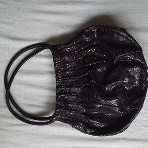 Dark purple leather shoulder bag